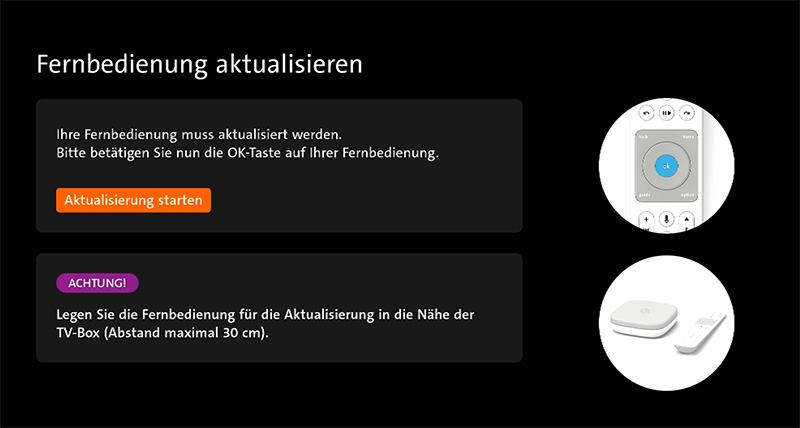 Fernbedienung aktualisieren