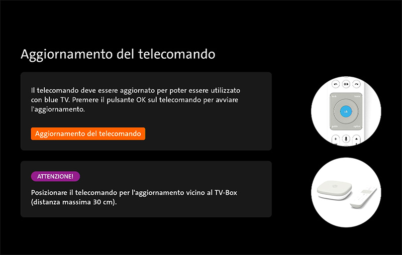 Aggiornamento telecomando