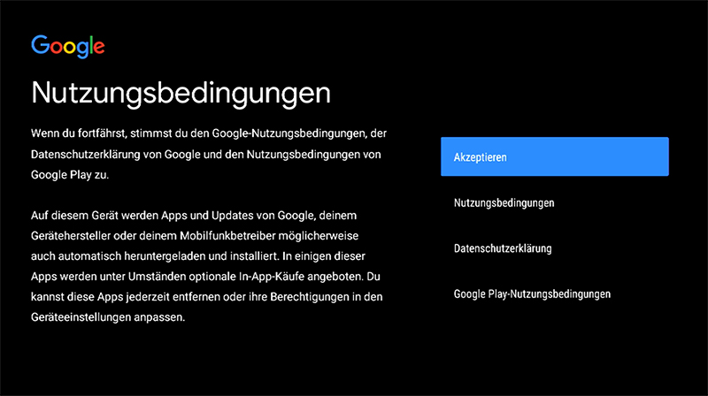 Google Nutzbedingungen