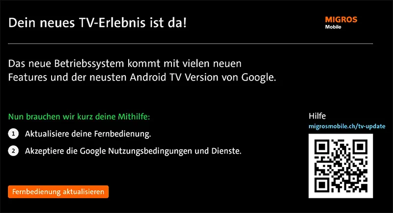 Migros TV Aktualisierung