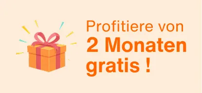 Profitiere von 2 Monaten gratis! 
