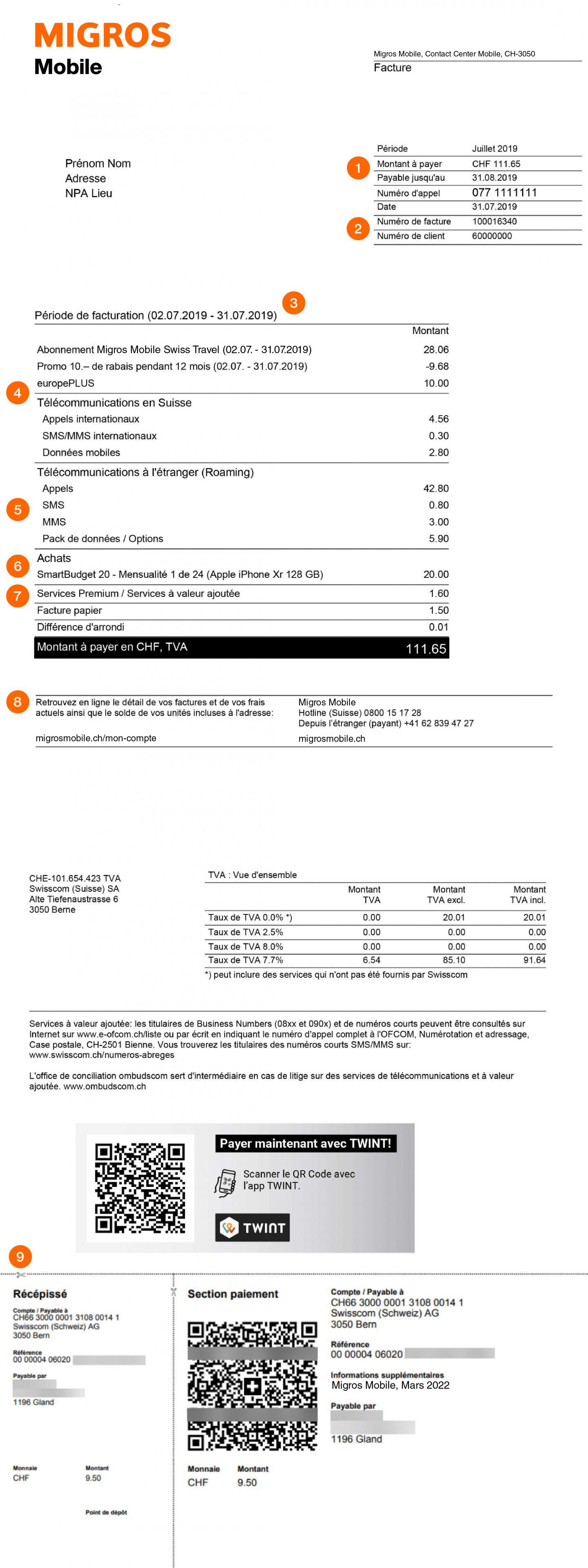 Migros facture